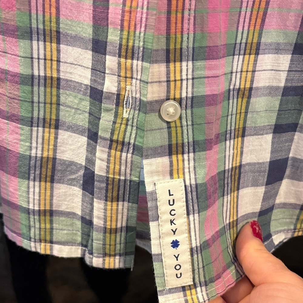 Lucky Brand J. Crew Colorful Plaid Button Down Shirt - Picture 4 of 7